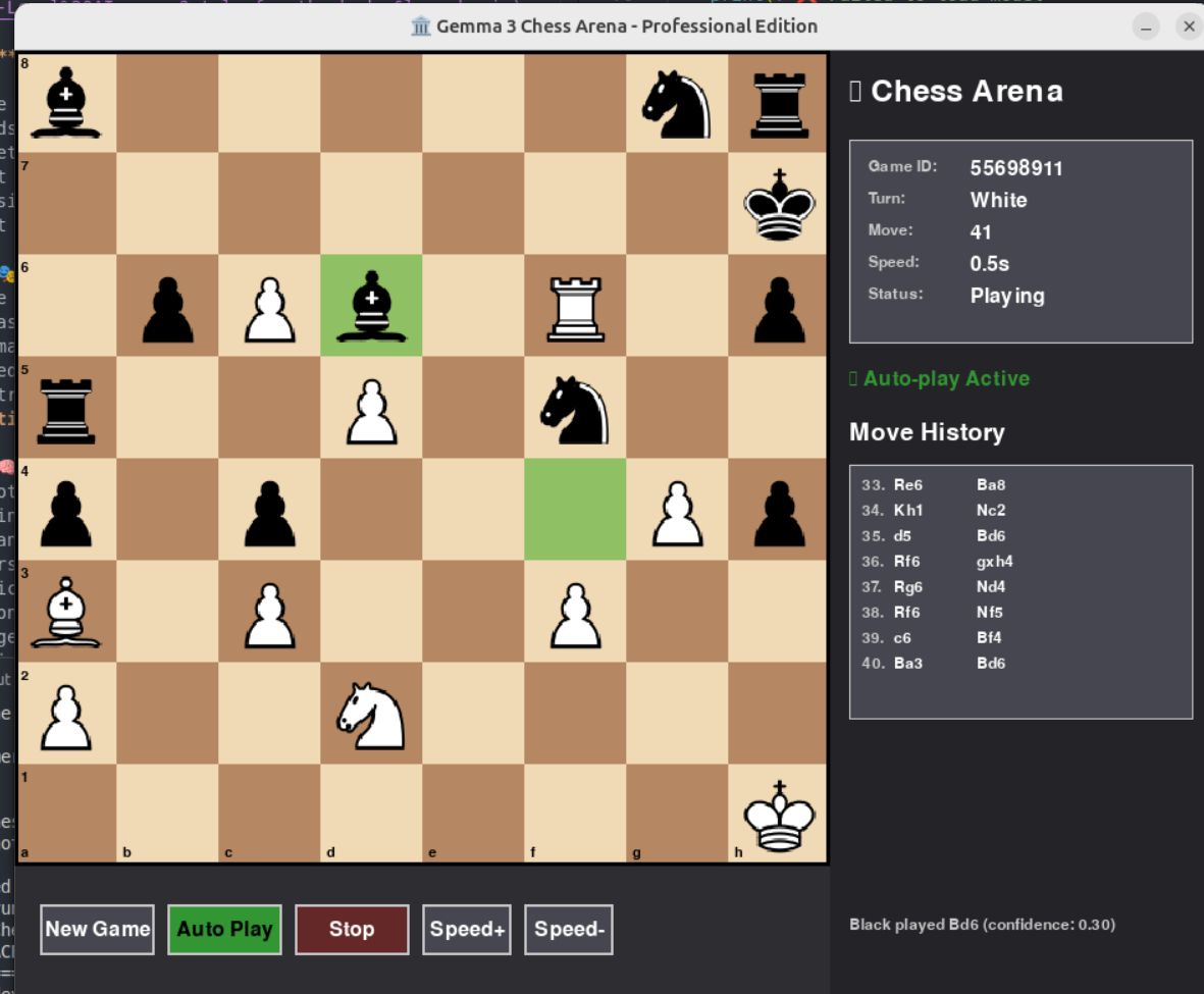 AI Chess Arena - Local Gemma 3 Fine-Tuned